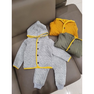Bộ nỉ áo khoác trần bông dành cho bé từ 8-18kg