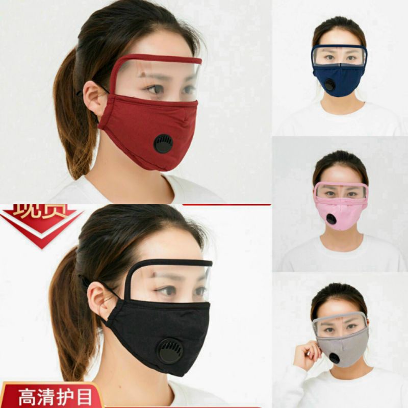 ( Hàng VN XUẤT MỸ)KHẨU TRANG VẢI ĐA NĂNG KÈM KÍNH CHẮN BỌT CÓ VAN THỞ CHUYÊN DÙNG DÀNH CHO NHÂN VIÊN YTE | BigBuy360 - bigbuy360.vn