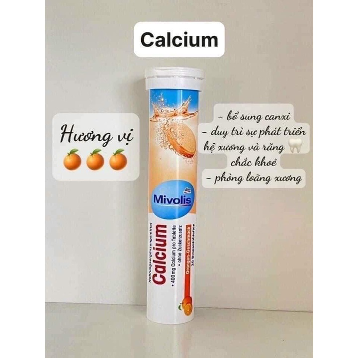 Hộp Viên Sủi Mivolis Vitamin C và các vị khác Hỗ trợ tăng cường hệ miễn dịch 20 Viên của ĐỨC