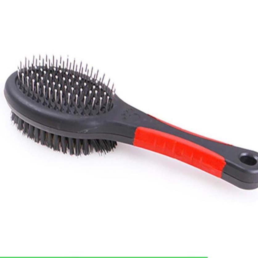 Orgo- Lược chải lông thú cưng 2 mặt dài 18cm - lược chải lông chó mèo Xanh đỏ