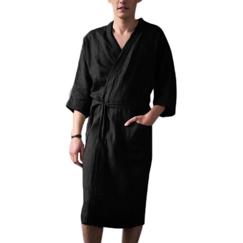 Áo Choàng Tắm Nam Vải Cotton Xô Mát Nhẹ ❁ Choàng Ngủ Kimono Nhật IVY227