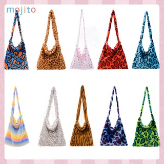 Túi Tote Đeo Vai Cỡ Lớn Phối Lông Nhiều Màu Sắc Thời Trang Mùa Thu Cho Nữ