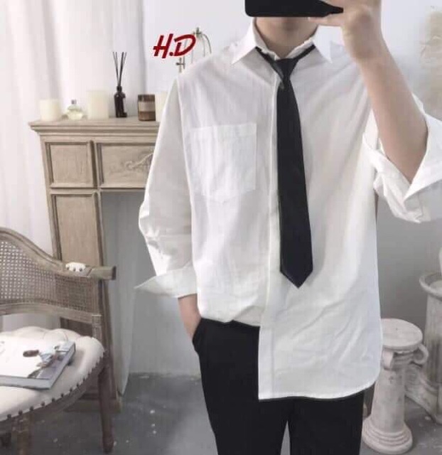 Áo sơmi túi ngực kèm calavat HDN627