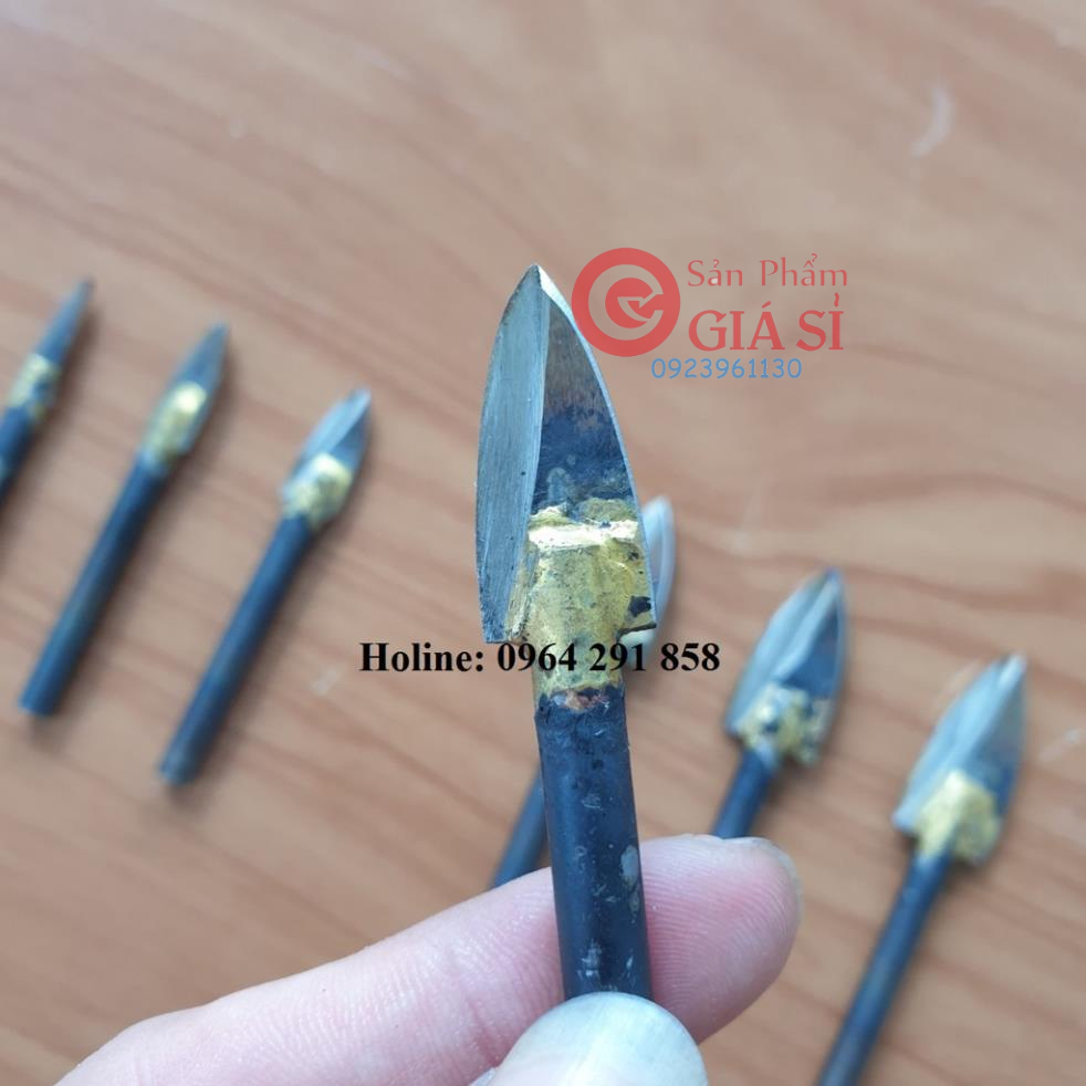 4 mũi phá gỗ 2 cạnh hay mũi khắc tỉa điêu khắc gỗ siêu nhanh trục 6mm đầu 8,10,12,14mm ❤️freeship❤️