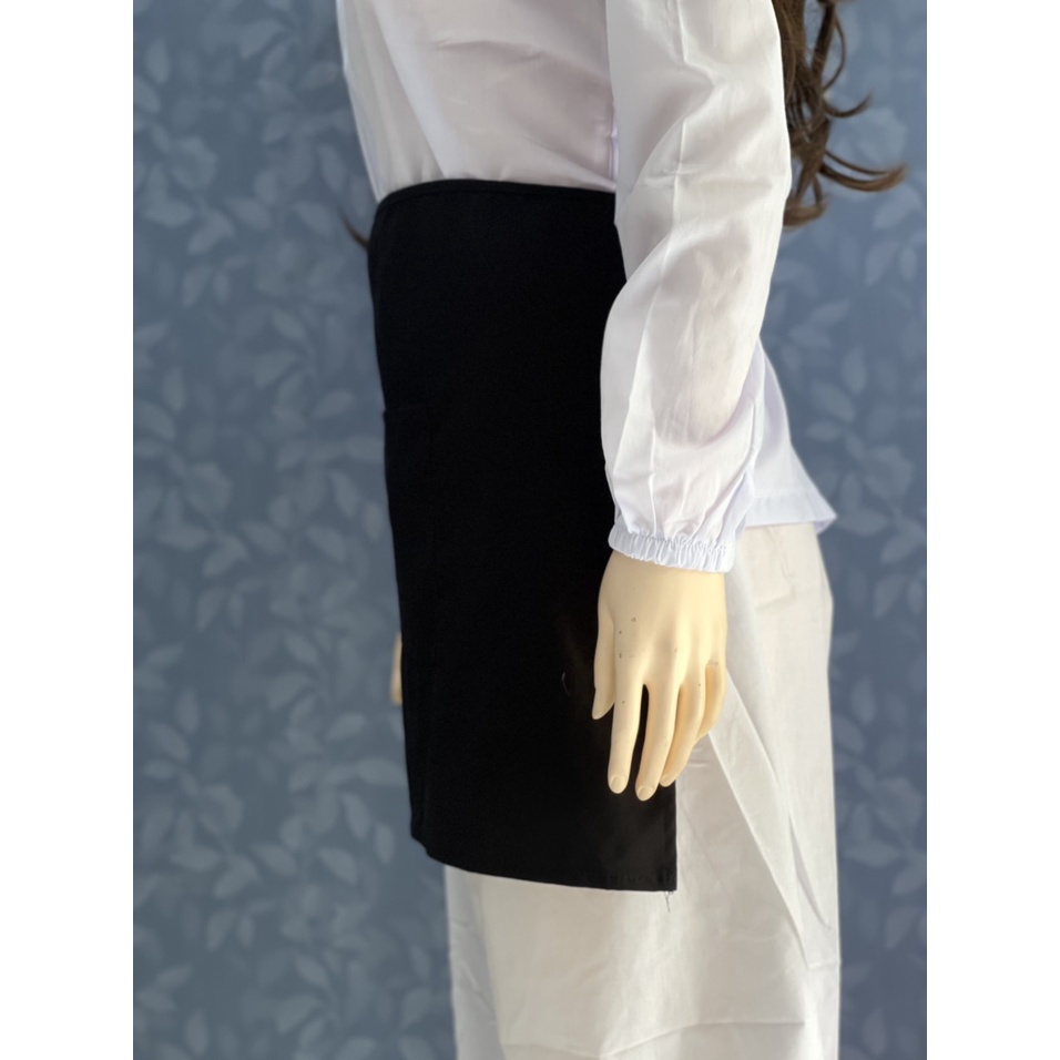 Tạp Dề Ngắn Trơn Màu Đen Vải KaKi Cao Cấp _ Xưởng sản xuất trực tiếp