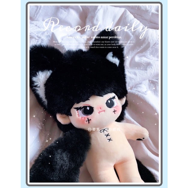 Doll 20cm Thời Mặc Chú Mèo Đen Đáng Yêu