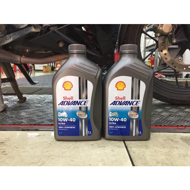 Dầu nhớt Shell Advance Ultra 10W40 1L hàng Châu Âu, tổng hợp 100% - dầu nhớt dành cho xe máy, xe côn tay, PKL