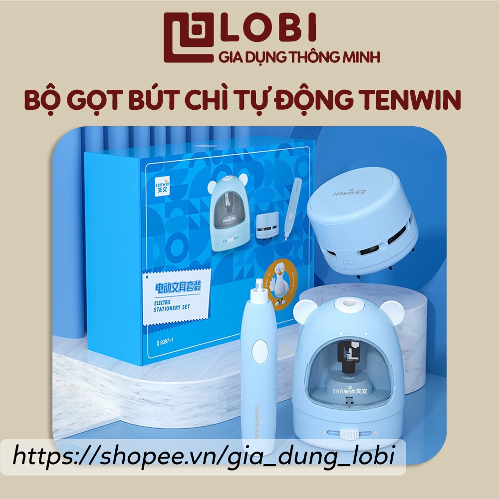 Bộ gọt bút chì tự động Tenwin cho bé - bộ đồ dùng học tập tiện lợi thích hợp cho bé mẫu giáo lớn tiểu học