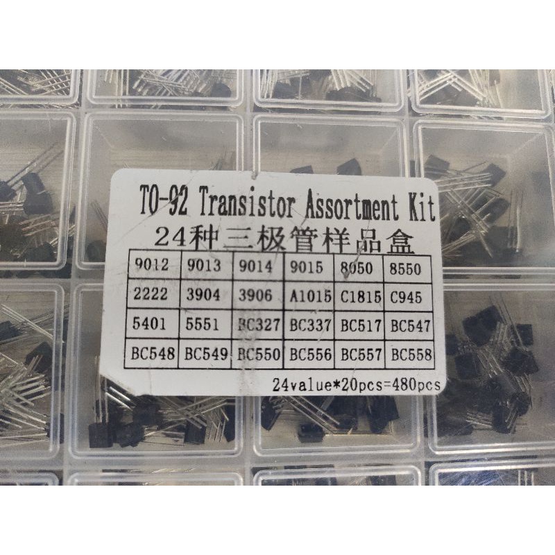 Hộp 24 loại x 20 chiếc transistor xịn xò, nguyên hộp mới tinh
