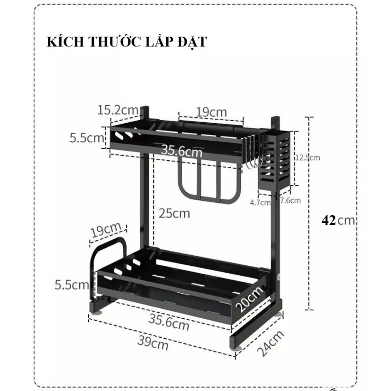 Kệ gia vị inox 2 tầng 3 tầng sơn tĩnh điện - Kệ inox đựng gia vị 2 tầng 3 tầng - Kệ bếp cao cấp