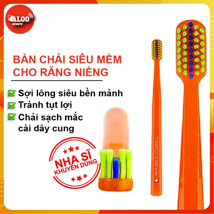 Bàn Chải Niềng Răng Siêu Mềm, Có Rãnh Giữa- Curaprox CS 5460 Ortho Ultra Soft