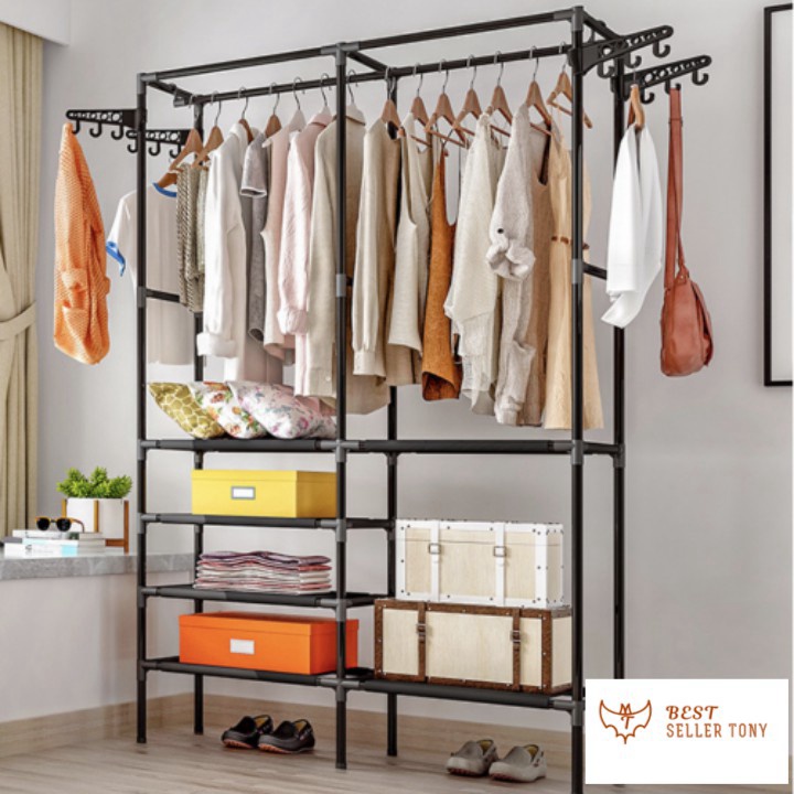 Libishop - Kệ treo quần áo để giày dép lắp ráp cực chắc chắn 86x44x175cm