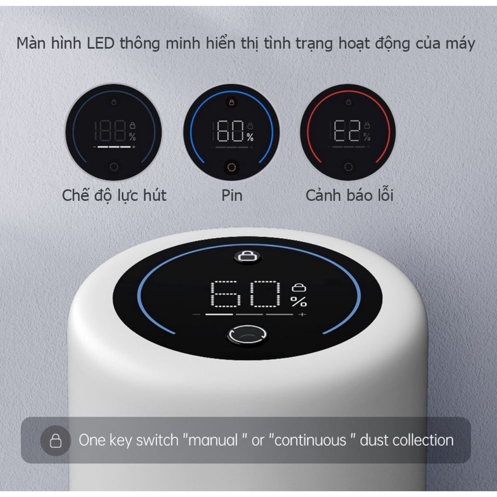 Máy Hút Bụi Không Dây Cầm Tay Trouver Power 12, Động Cơ 450W, Lực Hút 24000Pa, Siêu nhẹ