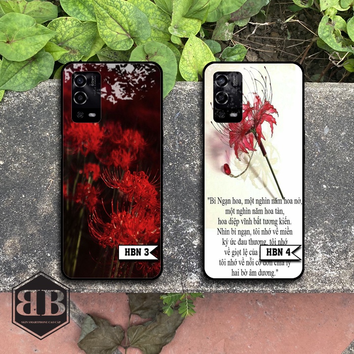 ỐP LƯNG KÍNH CƯỜNG LỰC OPPO A55 hình hoa bỉ ngạn