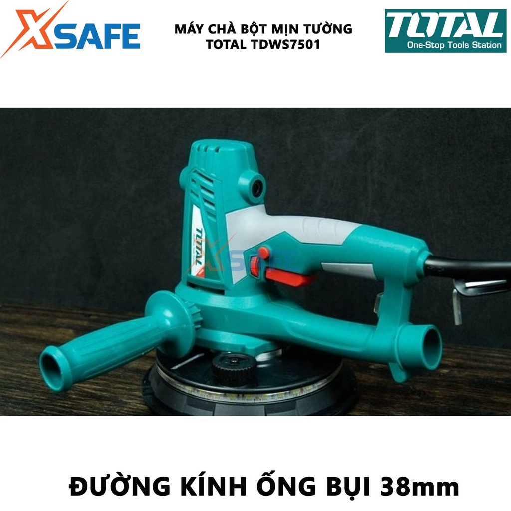 Máy chà bột mịn tường TOTAL TDWS7501 công suất 750W, kèm 5 miếng chà nhám, 1 ống ruột gà và 1 túi bụi - [XSAFE]