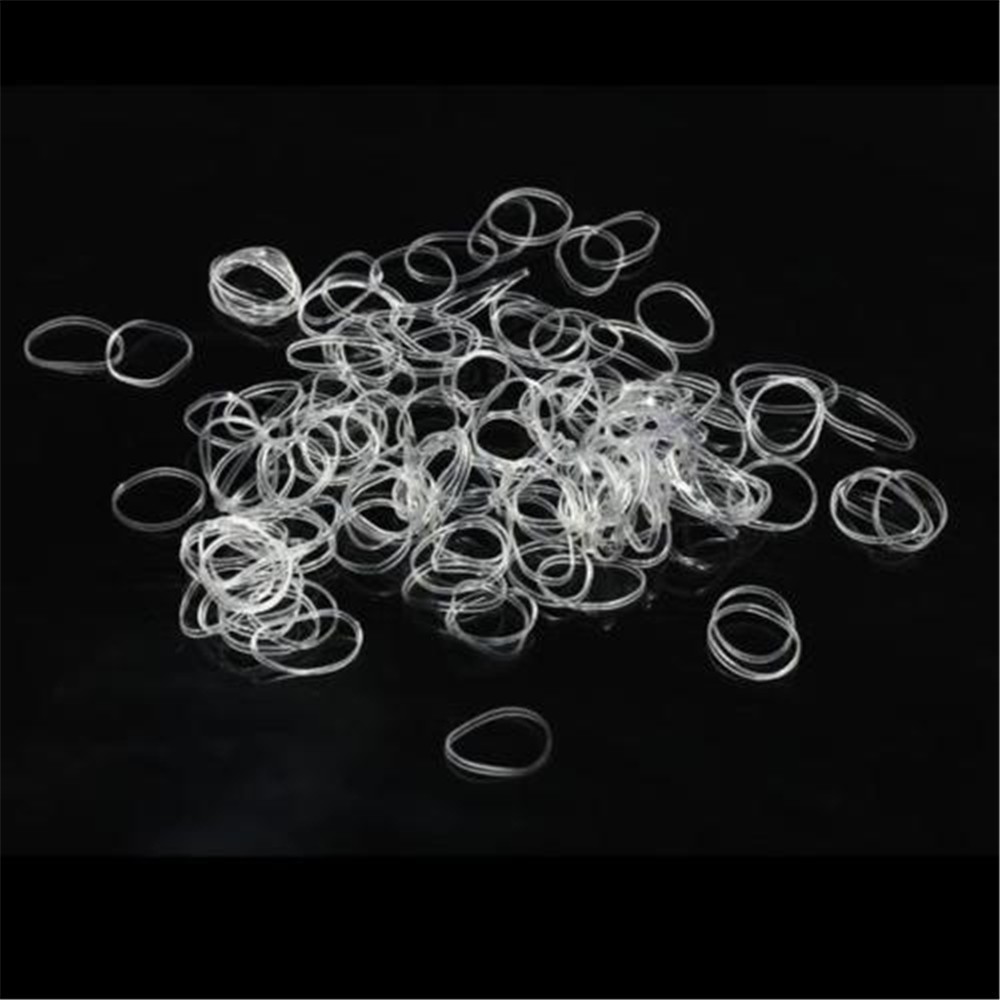 Set 200 sợi thun buộc tóc màu trong suốt tiện dụng cho nữ