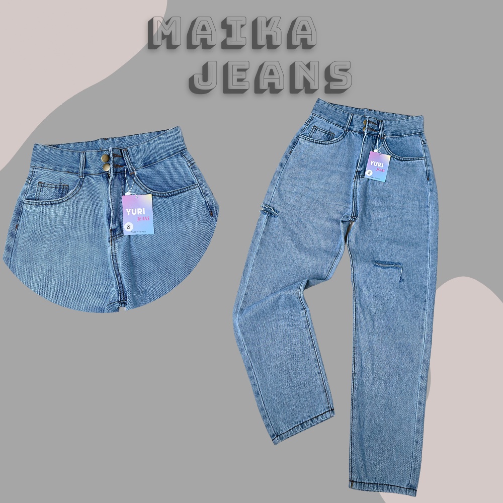 (Freeship) Quần Jeans Nữ Baggy Cạp Cao Siêu Tôn Dáng Rách Hông Và Đùi Lai Quân Cắt Gấu (Hình thật shop chụp) | BigBuy360 - bigbuy360.vn