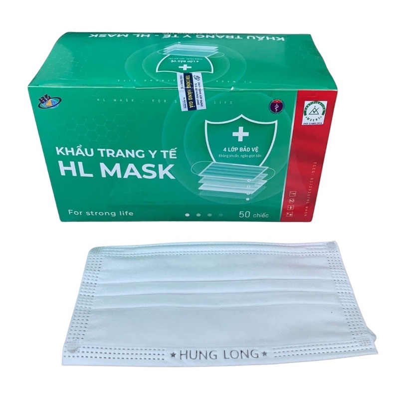 Khẩu trang y tế 4 lớp kháng khuẩn Đạt Chuẩn HL mask - Chính Hãng