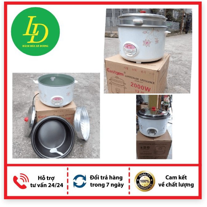 Nồi Cơm Điện Công Nghiệp Eastgem 10 lít - 13 lít Có Xửng Hấp