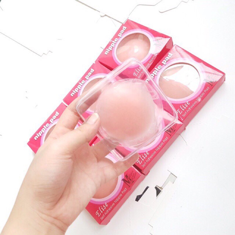 Dán ti hình hoa mai , miếng dán nhũ hoa silicon dùng được nhiều lần hộp đỏ 028 ( 1 đôi)