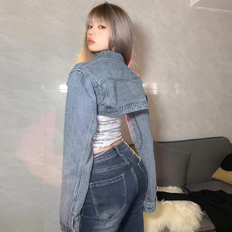 Áo Khoác Denim Ngắn Thời Trang Mùa Hè Dễ Phối Đồ Cho Nữ