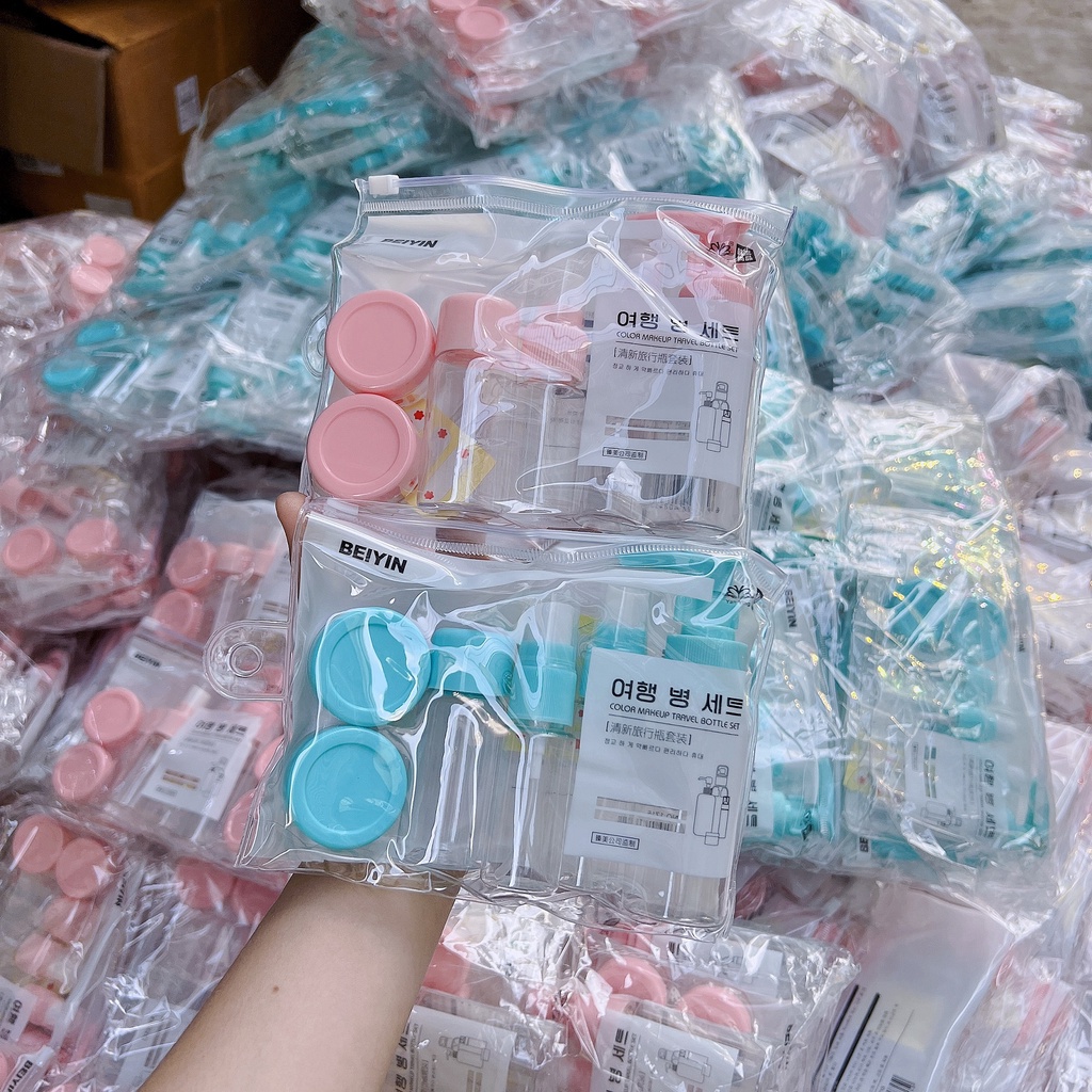 Combo bộ chiết mỹ phẩm 7 món tặng kèm túi zip