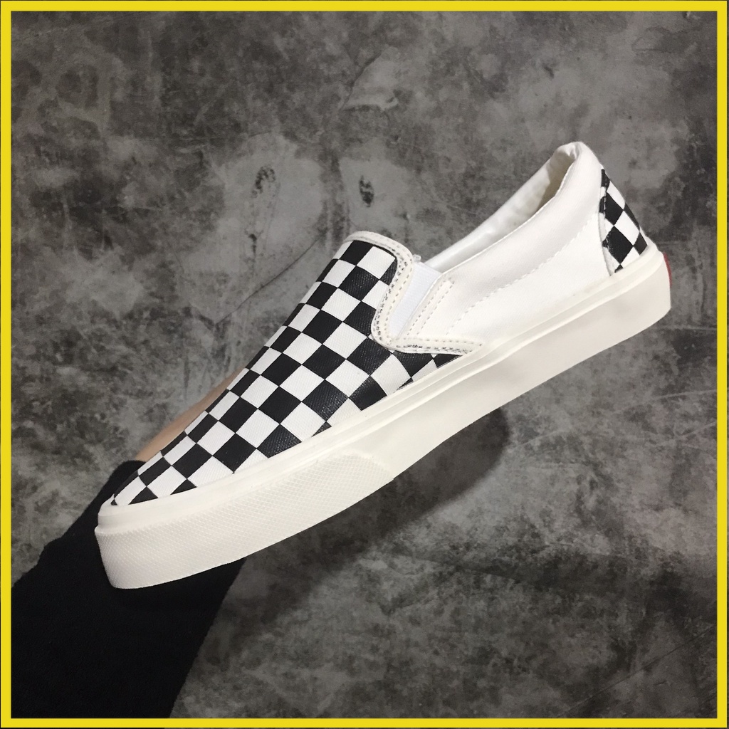 Giày Thể Thao 𝗩𝗮𝗻𝘀 Caro Nam Nữ, Giày Lười Slip On Vans Caro Chất Liệu Vải Canvas Dày Dặn Hàng 11 Full Box Bill