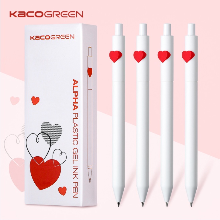 [Hỏa Tốc HCM] Bút Gel Mực Đen KACO ALPHA Hình Trái Tim (1 Cây) - Ngòi 0.5mm