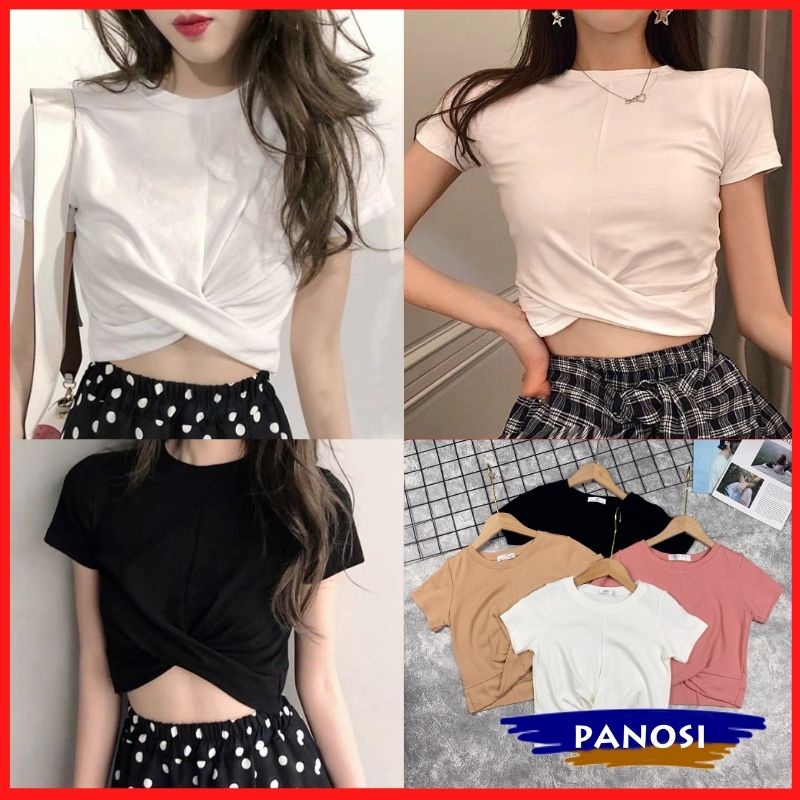 Áo croptop nữ xoắn eo cá tính chất đẹp thấm hút mồ hôi - A135 - PANOSI