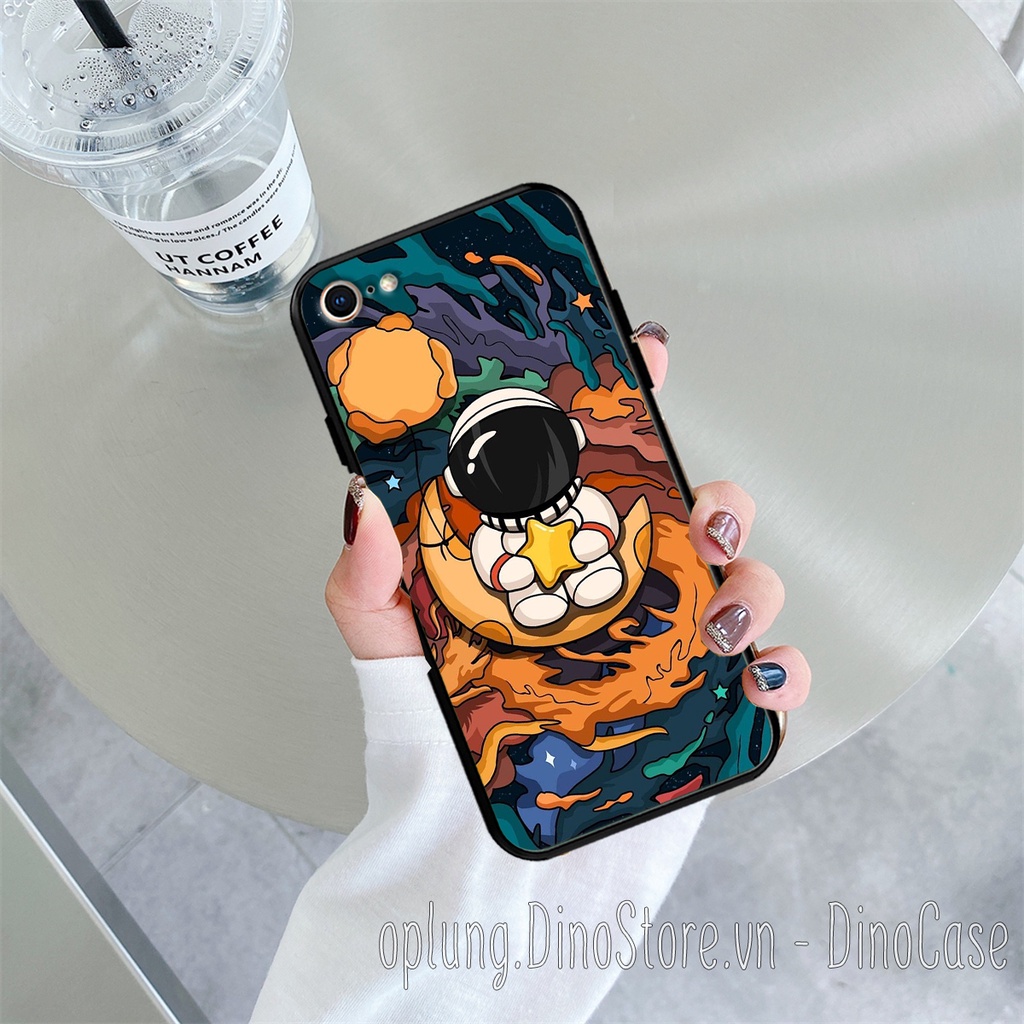 Ốp lưng Iphone 6/6s/6Plus/6sPlus/7G/8G/7Plus/8Plus nhựa viền dẻo hình phi hành gia bảo vệ camera chống bám bẩn.