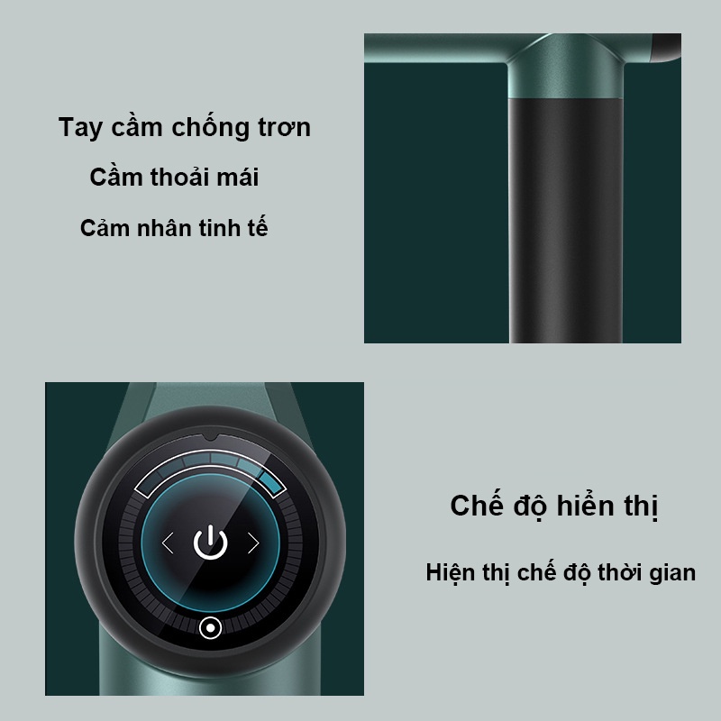 Máy massage cầm tay Fascial Gun cao cấp， 8 đầu 99 chế độ rung - Máy Mát Xa Tốc Độ Cao Fascia Mát Xa Cơ Bắp-17.kerhy