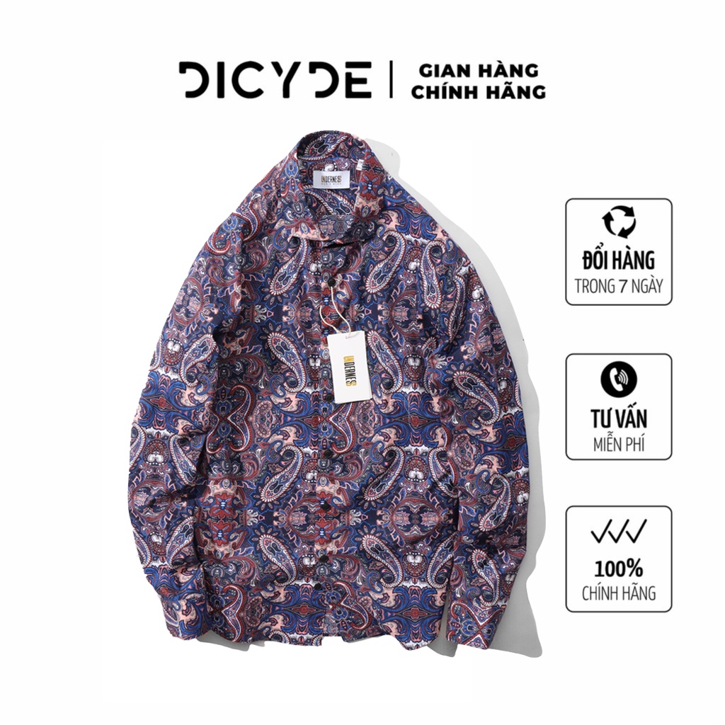 Áo sơ mi nam dài tay hoạt tiết chất liệu vải cotton cao cấp DICYDE HT.UD.04