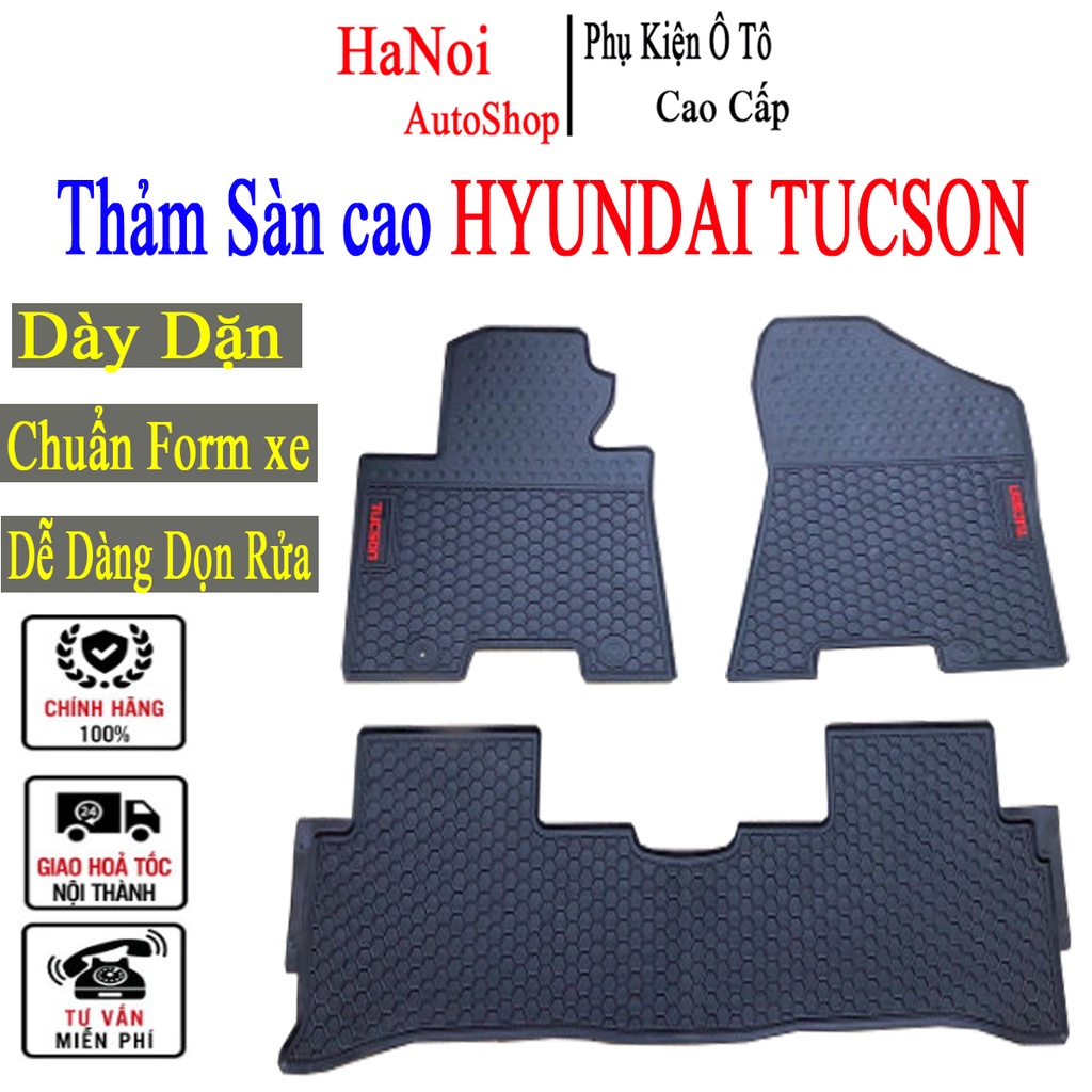 HÀNG CAO CẤP| Thảm Lót Sàn Cao Su Cho Xe Hyundai Tucson 2010 đến 2022 chuẩn theo xe- hàng không mùi ,cao su đúc