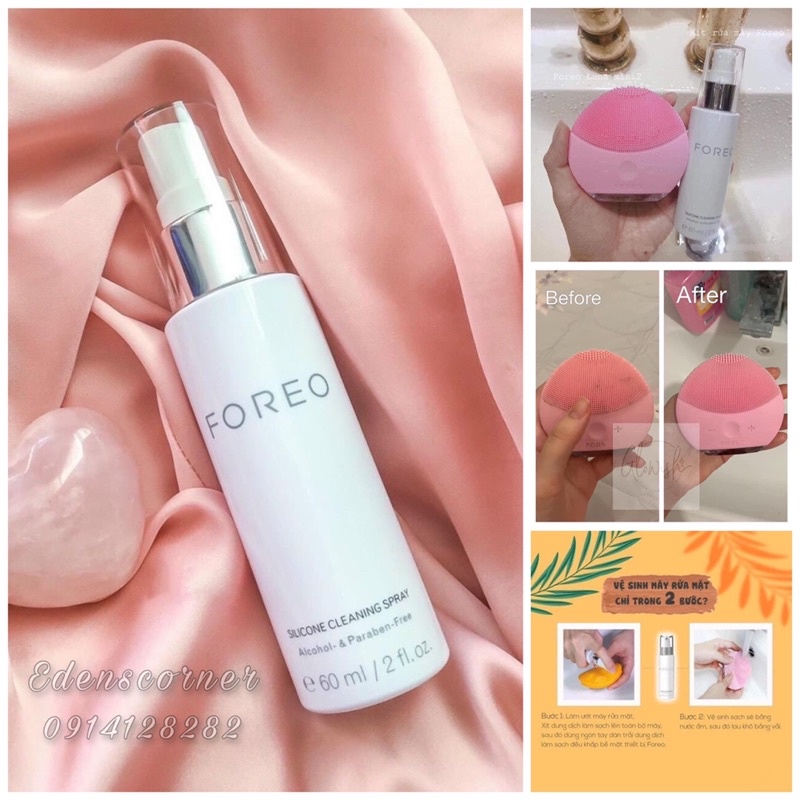 Xịt vệ sinh kháng khuẩn Foreo Silicone Cleaning Spray 60ml