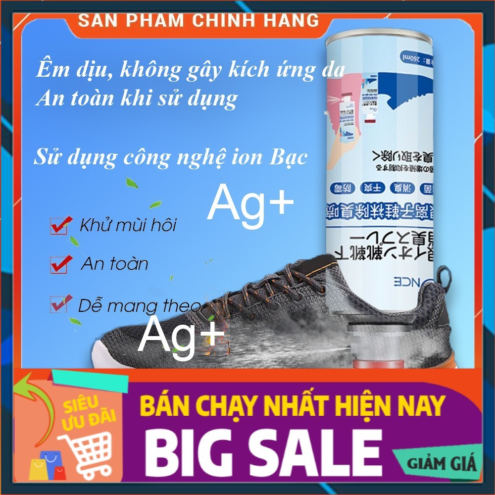 Chai xịt khử mùi và diệt khuẩn giày dép,mũ bảo hiểm 260ml, công nghệ nhật bản cực đảm bảo và an toàn 2021