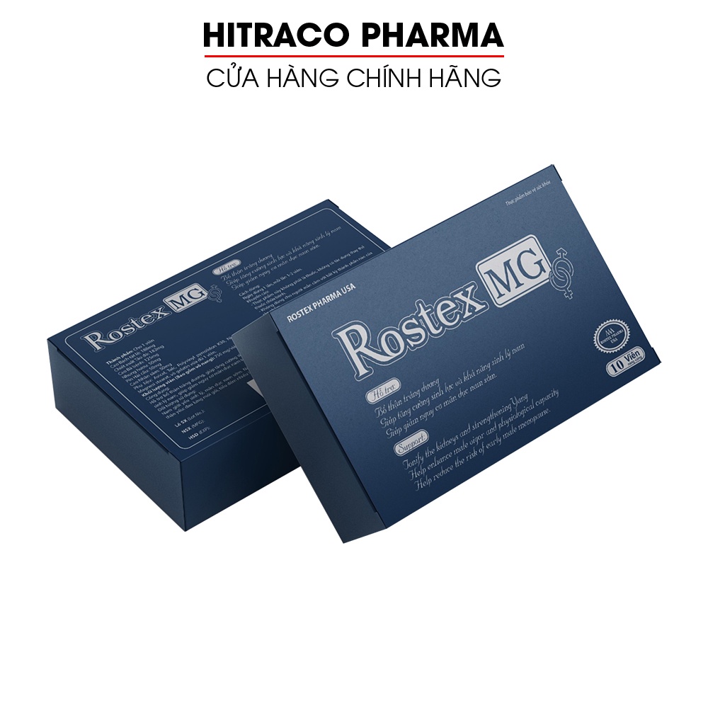 Tăng cường sinh lý nam loại 1h Rostex MG bổ thận, tráng dương - Hộp 10 viên [Rostex MG -Xanh]