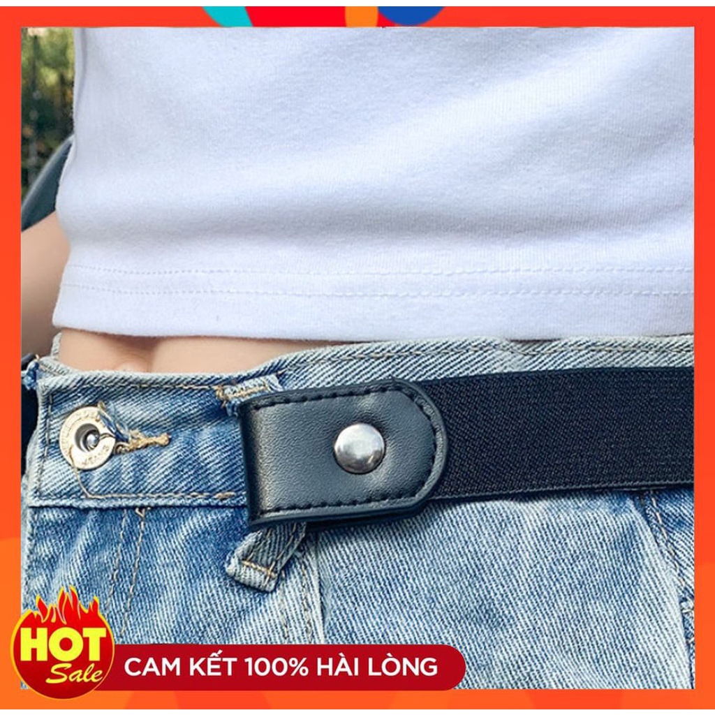 Thắt lưng/ dây lưng dây NỊT THUN móc quần tụt bóp eo co giãn điều chỉnh kích cỡ cúc bấm 2 bên vải thun 221DL008i