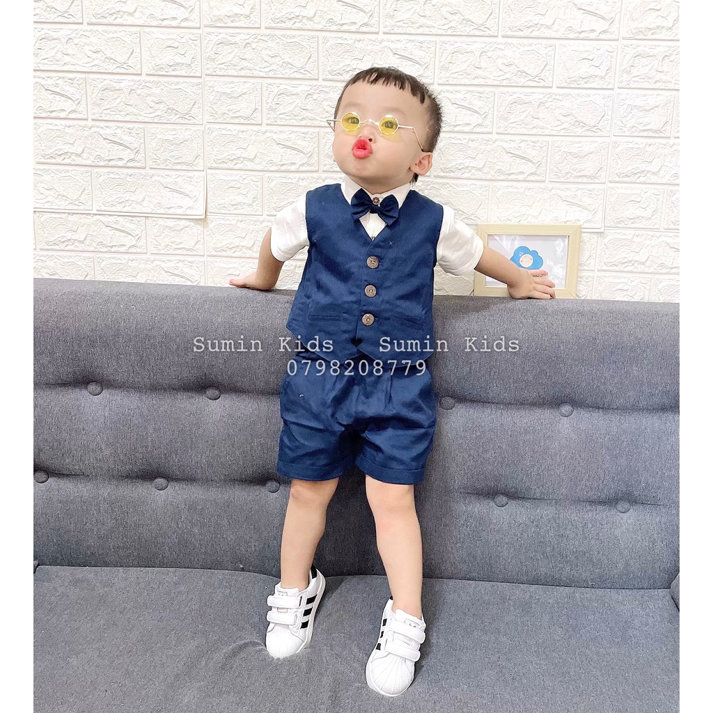 Set công tử bé trai mẫu bộ công tử cho bé trai bộ đồ phù hợp body trẻ từ 3kg tới 13kg Sumin Kids