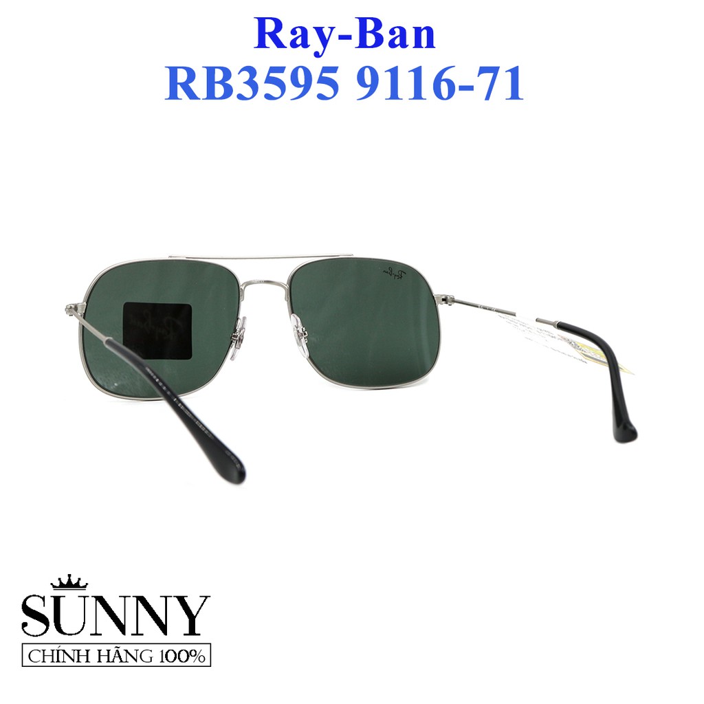 RB3595 9116-71 - kính mát Rayban chính hãng, bảo hành toàn quốc, có kèm tem chống hàng giả của bộ công an
