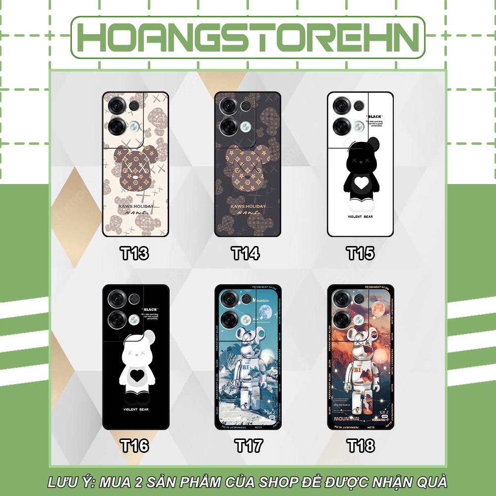 Ốp lưng Oppo Reno 8 4G / Reno 8 5G / Reno 8Z 5G in hình họa tiết Mountain, Be@rbrick dễ thương (T13 - T18)