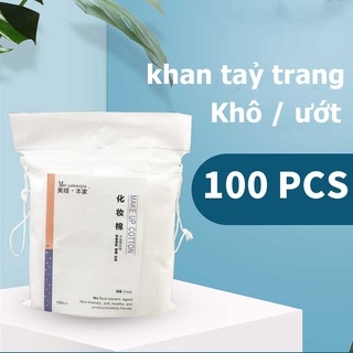 Bộ 100 Bông Tẩy Trang Tiết Kiệm Nước Thân Thiện Với Làn Da