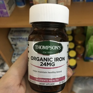 Sắt viên Hữu cơ Organic Thompsons của úc 30 viên