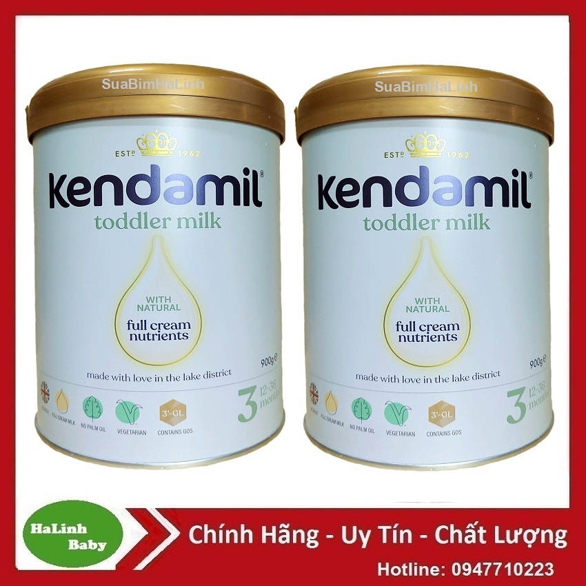 [Nhập mã SUABIM123 giảm 30k] Combo 2 Lon Sữa Kendamil số 1.2.3 900g mẫu mới [Date 2023]