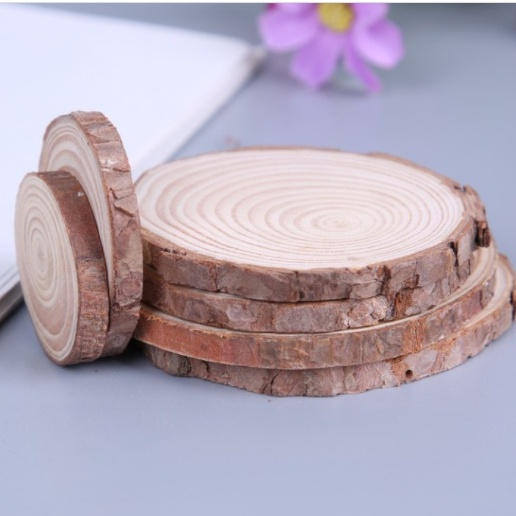 1_ KHOANH GỖ THÔNG phụ kiện decor mộc mạc, đạo cụ chụp ảnh siêu xinh, lạ mắt