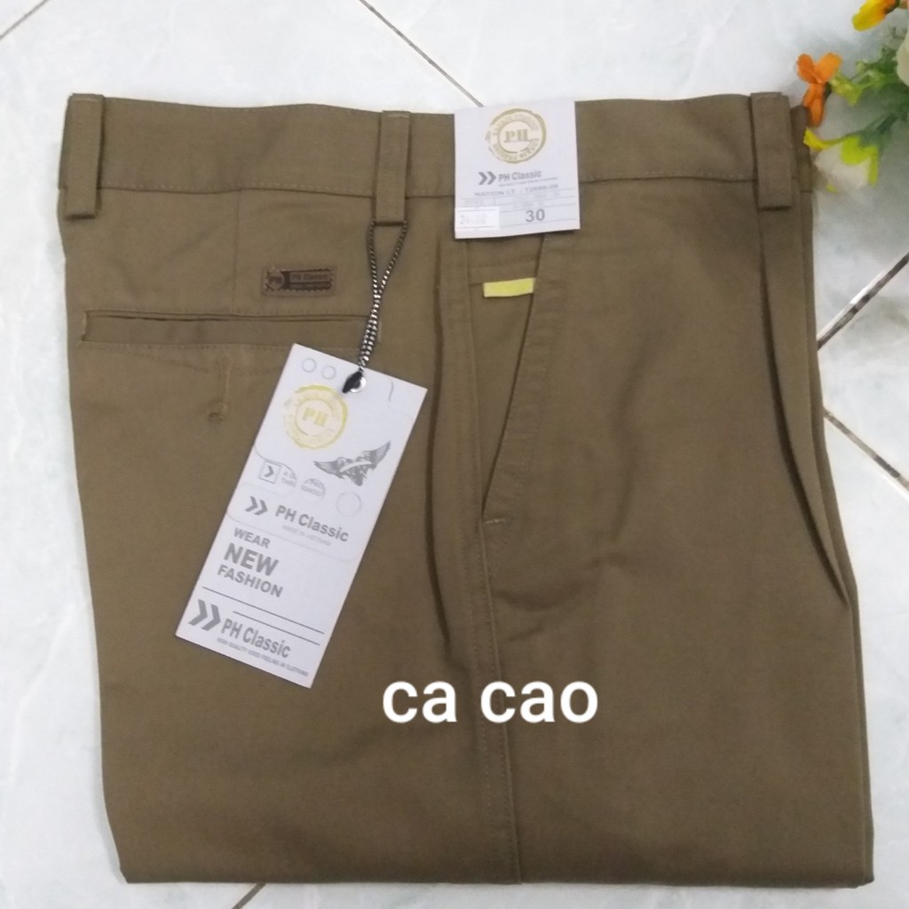 Quần kaki trung niên xếp 1 ly