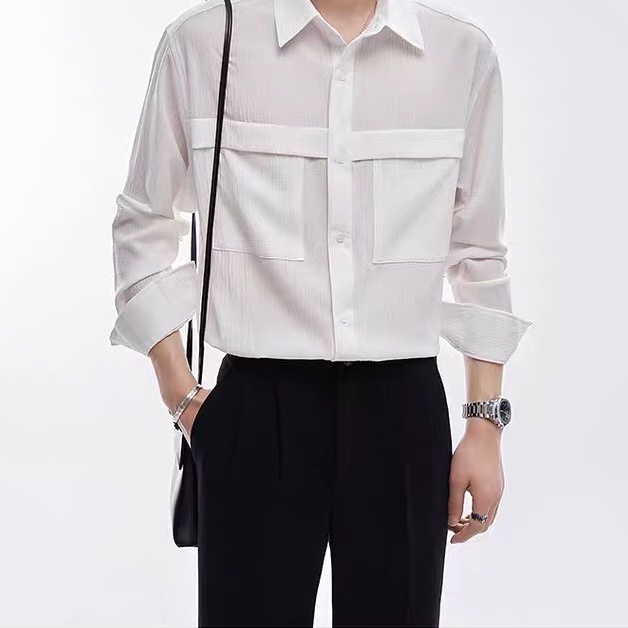 Áo sơ mi nam dài tay cổ bẻ Hàn Quốc chất vải cao cấp mềm mịn mát chống nhăn AUTOMAN A19