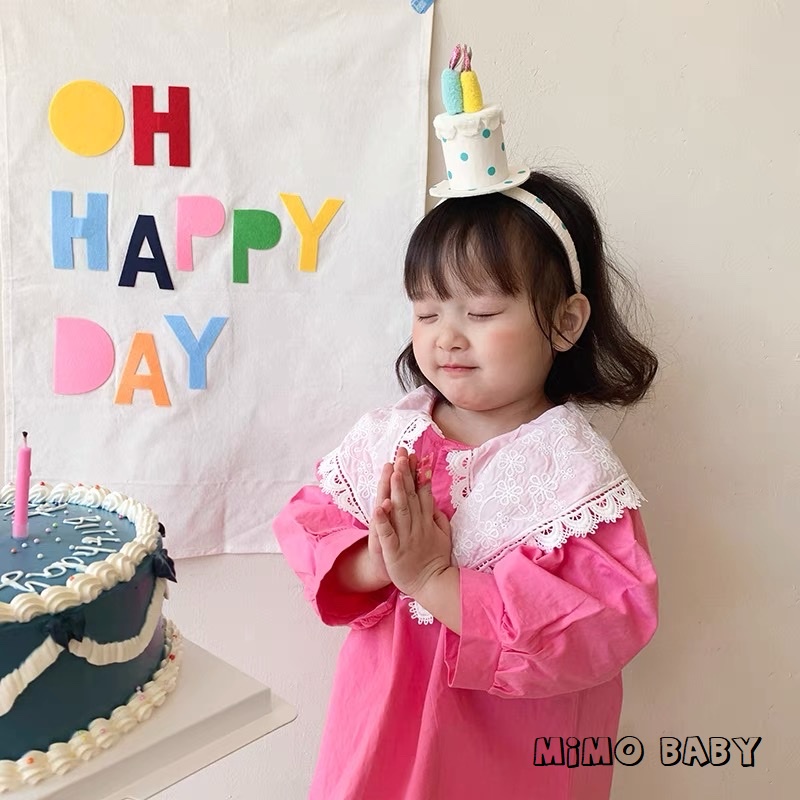 Bờm cài tóc bánh sinh nhật thổi nến phong cách hàn quốc đáng yêu cho bé Mimo Baby BD24