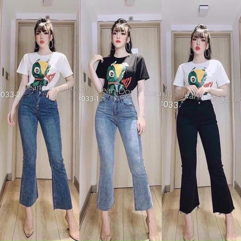 [Bán Sỉ ] Quần bò ống loe co giãn 3 màu kèm ảnh thật và video
