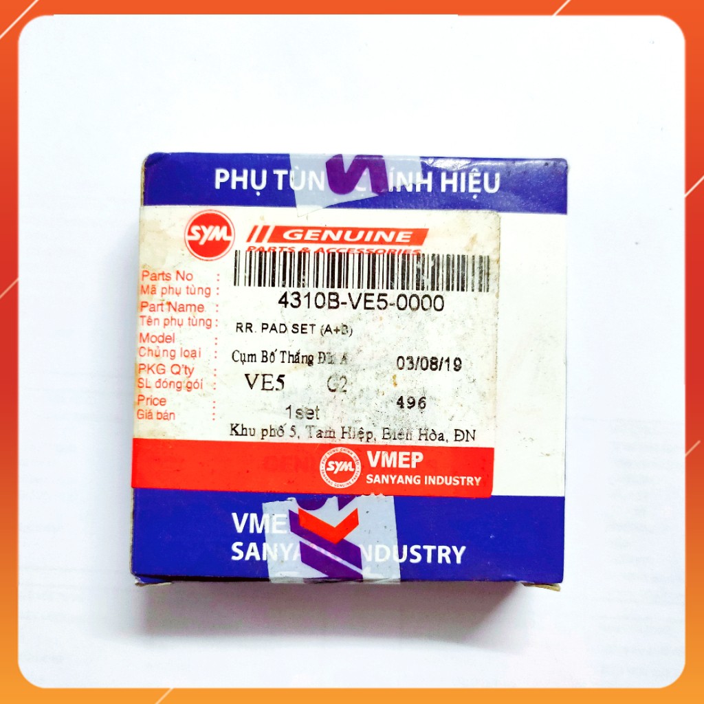 Bố thắng / Má phanh sau xe sym star Sr 125 chính hãng