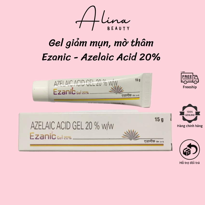 Ezanic Gel 15g 20% Azelaic Acid hỗ trợ giảm mụn, mờ thâm mụn